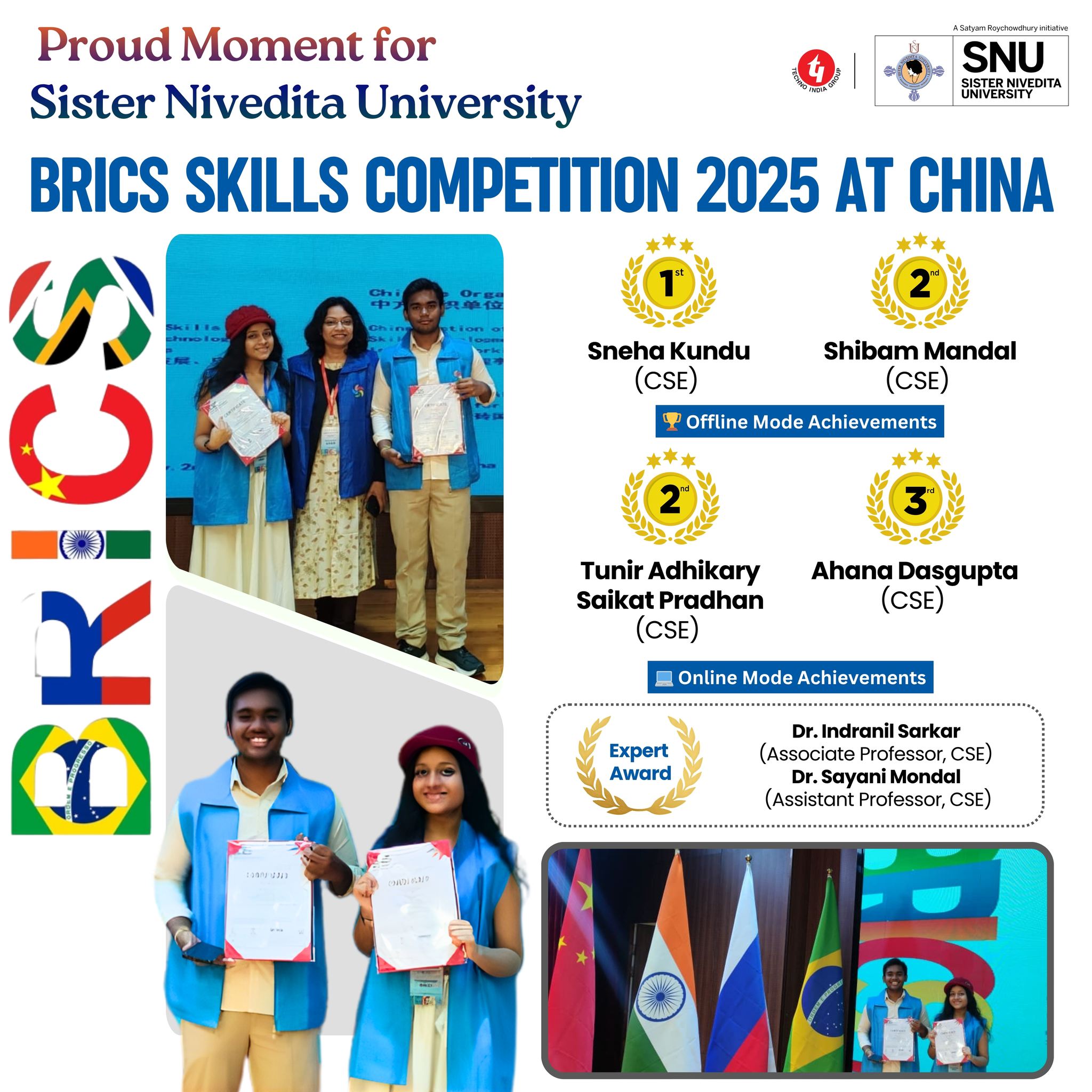 BRICS Skills Competition 2025 – A Proud Moment for Sister Nivedita University