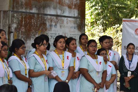 Bsc Nursing  4th year students of Sister Nivedita University Nursing Institute  batch of 2019-2023 are celebrating world AIDS Day in Jirangacha BPHC at 11.00am.
