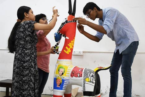 Another moment of pride and glory for SNU, when the Students of Department of Fine Arts and Design contributed their share in the upcoming first ever Bengal Biennale -- Anka Banka: