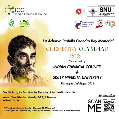1st Acharya Prafulla Chandra Roy Memorial Chemistry Olympiad 2024 Organized by Indian Chemical Council & Sister Nivedita University