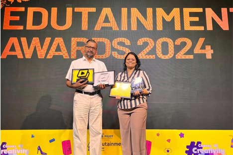 We are thrilled to announce that Prof. Dr. Minal Pareek, Dean of our School of Media Communication, Fine Arts & Design, and Prof. Sanjay Sen Gupta, HOD of the Department of Fine Arts, have clinched top honors at the prestigious Edutainment Show 2024 in Mumbai!